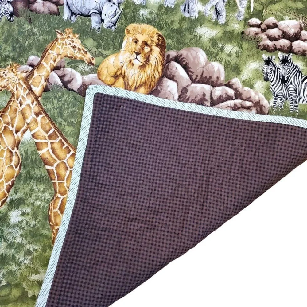 Jungle Wild Animals Safari Baby‎ Quilt Blanket Tapestry 2 Curtain Panels 43 X 72